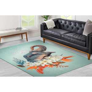 Elephant Printed Rug - Modern <b>Abstract</b> <b>Animal</b> <b>Art</b> Entryway Office,With Pile Soft Rug - Product Image 3