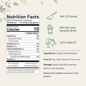 Triphala en Polvo 100% Puro de Marca Blanca, Grado Alimenticio, Natural, para Apoyar la Inmunidad y las Funciones Digestivas - Product Image 6