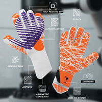 Sarung Tangan Kiper Sepak Bola Profesional Berkualitas Tinggi Unisex Full-Finger Lace-Up Latex Anti-Selip Bernapas untuk Luar Ruangan