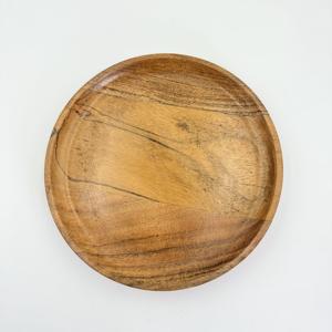 Assiettes rondes en bois d'acacia massif Plateau de service pour gâteaux Plats en bois naturel Couleur personnalisée Vaisselle de cuisine en bois - Product Image 3