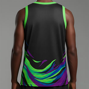 เสื้อบาสเก็ตบอลพิมพ์ลายแบบซับลิเมชั่น น้ำหนักเบา ระบายอากาศได้ดี ป้องกันแบคทีเรีย ผลิตจากโพลีเอสเตอร์ 100% ขายดี พร้อมปักโลโก้ตามสั่ง - Product Image 6