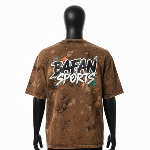 Camiseta de Hombre 100% Algodón, Camiseta de Algodón Premium con Lavado Ácido, 240 GSM, Tejido Grueso, Color Marrón, Corte Holgado con Logotipo Serigrafiado - Product Image 2