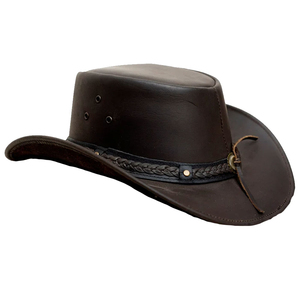 Promoción Sombreros de vaquero occidentales unisex Sombreros de vaquera de cuero PU Gorras Sombreros con cuerda a prueba de viento - Product Image 2