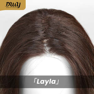 Layla H-DWY 24 Inches Synthetic <b>Wig</b> Mono Front Free Part Long Wavy for Ombre Blonde Glueless for Women Transparent Front Part - Product Image 6