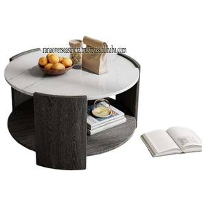 Produit de haute qualité Table basse circulaire moderne Utilisation de la table centrale en bois de dernière qualité pour le salon et le bureau à domicile au meilleur taux - Product Image 4