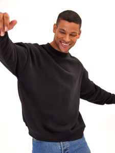 Sweat-shirt décontracté urbain pour homme, épaules tombantes, 80 % coton, 20 % polyester, polaire, surdimensionné, ample, pull d'hiver, OEM, étiquette privée - Product Image 4