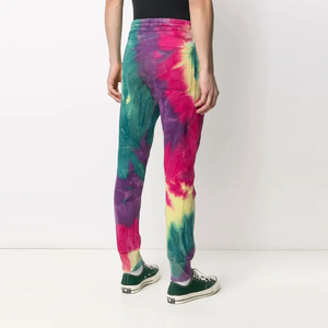 กางเกงวิ่งเข้ารูปแบบระเหิดสำหรับผู้ชายกางเกงกันลมพิมพ์ลายดิจิทัลพร้อมเชือกรัดเอวและความยาวข้อเท้าผ้าแคนวาส - Product Image 4