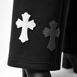 Pantalones Deportivos Negros Personalizados con Estampado de Cruz para Mujer, Cintura Elástica con Cordón, Pierna Recta, Diseño Gráfico, Venta al Por Mayor OEM - Product Image 6