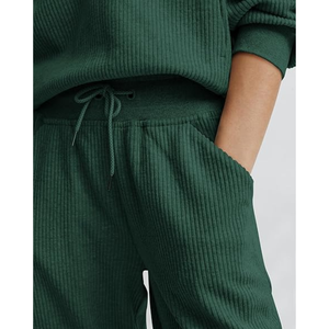 Ensemble de survêtements pour femmes-Ensemble décontracté 2 pièces Tenues Sweat-shirt à capuche avec poche Manches longues avec ensemble pantalon patchwork - Product Image 2