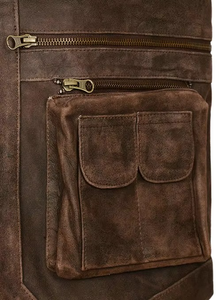 Chaleco de cuero de motocicleta de moda exclusivo para hombre, transpirable, hecho a medida con servicio OEM, ropa de invierno, chaleco cálido y duradero de calidad - Product Image 4