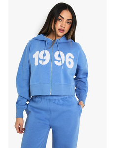 Conjunto de Sudadera con Capucha y Pantalones Deportivos para Mujer, Diseño Nuevo, Color Azul Sólido, Transpirable y Ecológico, con Logotipo Personalizado - Product Image 1