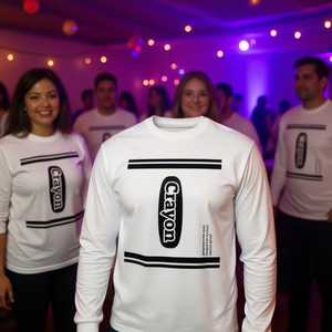 Maglietta a Maniche Lunghe Crayon Purple Pizzazz per Costume di Gruppo, Unisex per Adulti, Girocollo, per Attività Promozionali, Stampa Serigrafica - Product Image 3