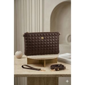 Bolso de Hombro Acolchado con Diseño de Café, Accesorio de Moda Elegante - Product Image 1