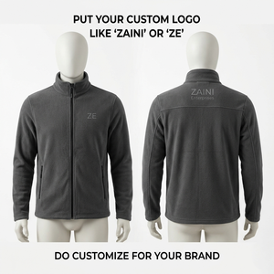 Custom Men's <b>Running</b> <b>Jacket</b> 240g Premium Polyester Fleece Light Olive Full Zip Embroidery Print Embossed Logo Breathable - Product Image 1