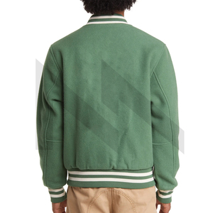 Veste universitaire à col montant pour hommes légers de qualité supérieure en toile de coupe régulière durable avec patchs et logos personnalisés respirant hiver - Product Image 2