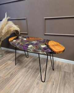 Modern Artistic Style Luxury Dining Room Table Eco-Friendly Walnut Wood Epoxy <b>Resin</b> Hand-painted River Table for Hotels TIMELESS - Product Image 2