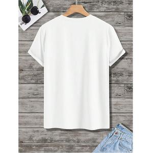Export quality OEM service <b>men's</b> 100% cotton short sleeve round neck shoulder slope neck tape printed comfortable t-<b>shirt</b> - Product Image 2