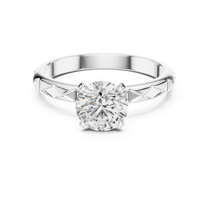 Anillo de Compromiso de Oro Rosa de 14K con Diamante Redondo Cultivado en Laboratorio |   Diamante Cultivado Nuevo - Product Image 2