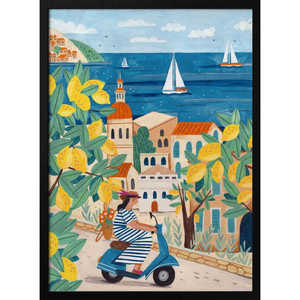 Caroline Bonne Mller's Amalfi Coast Italy Travel <b>Poster</b> Paper Wall Art Featuring a Woman - Product Image 2