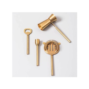 Gold Cocktail <b>bar</b> Tool Set with PVD Gold Plated for Hotel Customized Size Stainless Steel Cocktail Tool Set for <b>bar</b> <b>Home</b> Hotel - Product Image 1