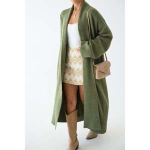 <b>Light</b> Green Open Front Shawl Collar <b>Cardigan</b> - Product Image 5