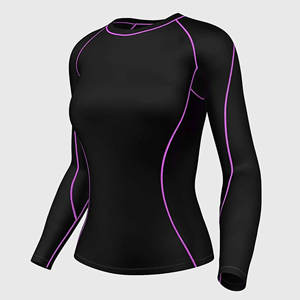 OEM camiseta de compresión de algodón ligero para las mujeres de manga larga Yoga Top personalizado Slim Fit ropa activa de fábrica al por mayor - Product Image 3