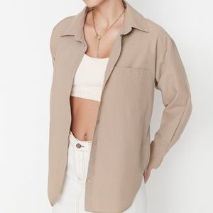 Camisa de mujer de alta calidad, estilo informal, manga larga, ropa de oficina, cuello vuelto, camisa de primavera sostenible para mujer - Product Image 3