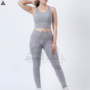 Conjunto Deportivo de Yoga para Mujer Talla Grande, Leggings de Cintura Alta, 2 Piezas, Cintura Elástica, Sujetador Deportivo, Logotipo Personalizado en la Parte Delantera, Spandex/Poliéster - Product Image 5