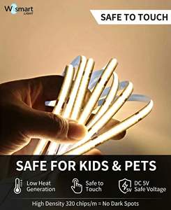 Tira de Luces <span class=keywords><strong>LED</strong></span> COB de 5V CC, Alimentada por USB, 320 <span class=keywords><strong>LED</strong></span>/m, Control por Aplicación Bluetooth, Alta Densidad, Sin Puntos, Flexible, para Decoración de TV, PC y <span class=keywords><strong>Escritorio</strong></span> - Product Image 2