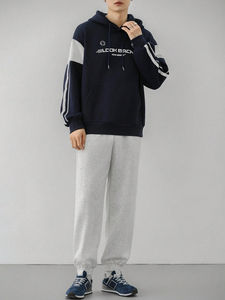 Conjunto Deportivo de Invierno para Hombre, 100% Algodón, Sudadera con Capucha y Pantalones Deportivos Lisos del Fabricante, para la Temporada de Primavera - Product Image 4