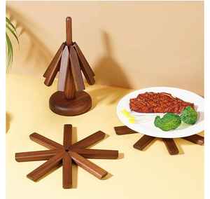 Juego de Salvamanteles de Madera Personalizados, Alfombrillas de Aislamiento Térmico Versátiles, Estilo Bohemio, Ecológicas, 300 mm de Diámetro, 10 mm de Grosor para - Product Image 5