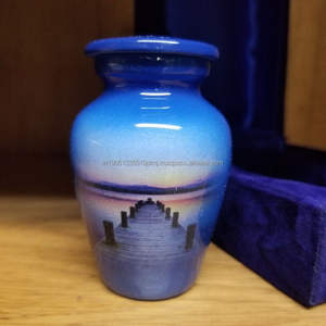 Mini urne en aluminium de 3 pouces couleur marbre personnalisée, petit souvenir commémoratif pour les cendres humaines ou animales, fournitures funéraires - Product Image 3