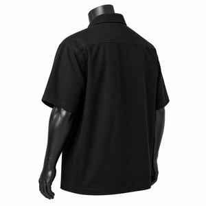 Camisa de Alta Calidad Personalizada para Hombre, Estilo Urbano, Cierre de Cremallera, Manga Corta, Corte Holgado, Estampado Gráfico Grande, OEM - Product Image 6