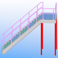 Escalier extérieur, escalier industriel, escalier en acier