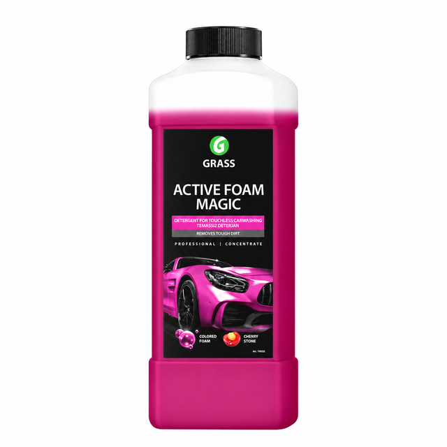 GRASS Active Foam Magic Pink Car Wash Detergent 1L Cherry Stone Fragrance Touchless Cleaning Concentrate Color Changing Formula