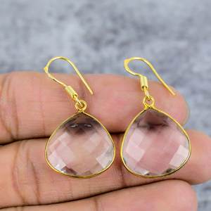 ต่างหูเงินสเตอร์ลิงสีขาว925บุษราคัมประดับอัญมณีรูปหัวใจชุบทองของขวัญสำหรับผู้หญิงที่มีเพชร - Product Image 2