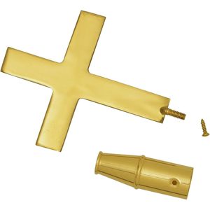 Adorno de latón dorado para mástil de bandera de iglesia o desfile, para mástiles de 1 pulgada de diámetro con estilo banderín - Product Image 2