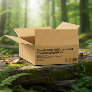Automatic Single-Wall Corrugated Brown Fefco 0711 Paper & Media <b>Boxes</b> B5 Quality 1.3B Dimensions 285x185x140mm Pack Size 20 - Product Image 3