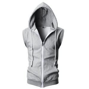 Offre Spéciale noir fermeture éclair sans manches coton Gym Hoodies pour les femmes - Product Image 5