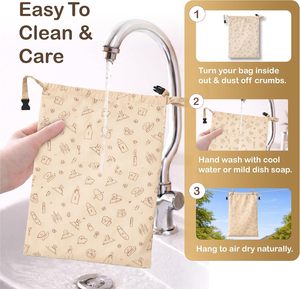 Sacs à <span class=keywords><strong>pain</strong></span> en cire d'abeille réutilisables pour pains artisanaux, écologiques, lavables et durables, sacs de conservation réutilisables - Product Image 6