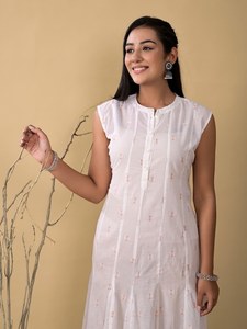 ใหม่อินเทรนด์แฟชั่นKurtiเสื้อผ้าชาติพันธุ์ผู้หญิงคอจีนแผงผ้าฝ้ายAnarkali Kurtaล่าสุดDesigner Collection - Product Image 6