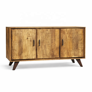 Handmade Solid Mango Wood <b>Sideboard</b> Cabinet | Industrial Modern Living Room <b>Storage</b> | Rustic Natural Finish Antique Furniture - Product Image 1