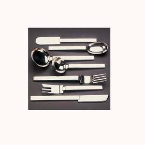 Pulido de espejo de plata de acero inoxidable con mango de diseño plano rectangular completo Cubiertos Vajilla Juegos de cucharones Juegos de herramientas de queso - Product Image 1