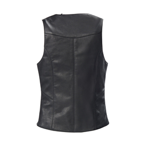 Chalecos de cuero para motocicleta para mujer, chaleco personalizado de cuero, venta al por mayor - Product Image 3