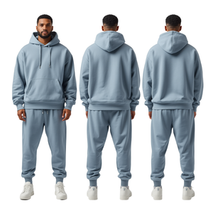 Nuevo Conjunto Deportivo de Algodón Grueso de Primera Calidad, Sudadera con Capucha y Pantalones Jogger, Ropa Personalizada con Etiqueta Privada - Product Image 4