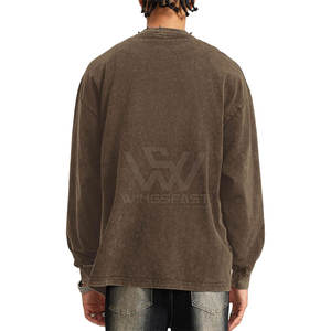 Servicio OEM, venta al por mayor, sudadera de lavado ácido para hombre, último diseño básico hecho en Pakistán, sudadera de lavado ácido - Product Image 4