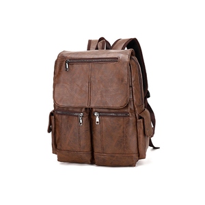 Vintage Style Faux Leather <b>College</b> Use Shoulder <b>Bag</b> with Zipper Closure Functional Compartments Unisex Design - Product Image 4