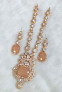 Conjunto de Collar de Latón con Piedras Polki y Doublet, Perfecto para Fiestas, Collar de Uso Diario con Hermosos Aretes, Calidad Premium - Product Image 2