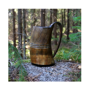 Mug en corne de buffle d'eau, artisanal, sans danger pour les aliments, poli, décoratif, mug en corne de bière, accessoires pour boissons - Product Image 1