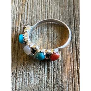 Bague de collection culturelle Zuni multi-pierres et argent sterling taille 5 - Product Image 4